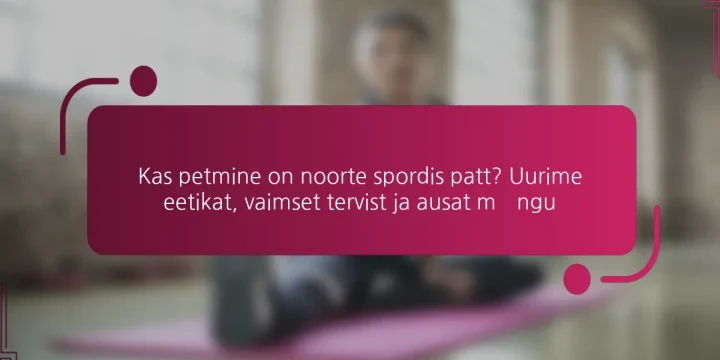Kas petmine on noorte spordis patt? Uurime eetikat, vaimset tervist ja ausat mängu
