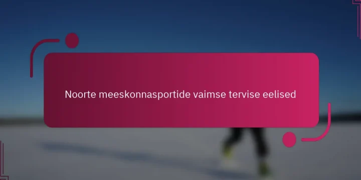 Noorte meeskonnasportide vaimse tervise eelised